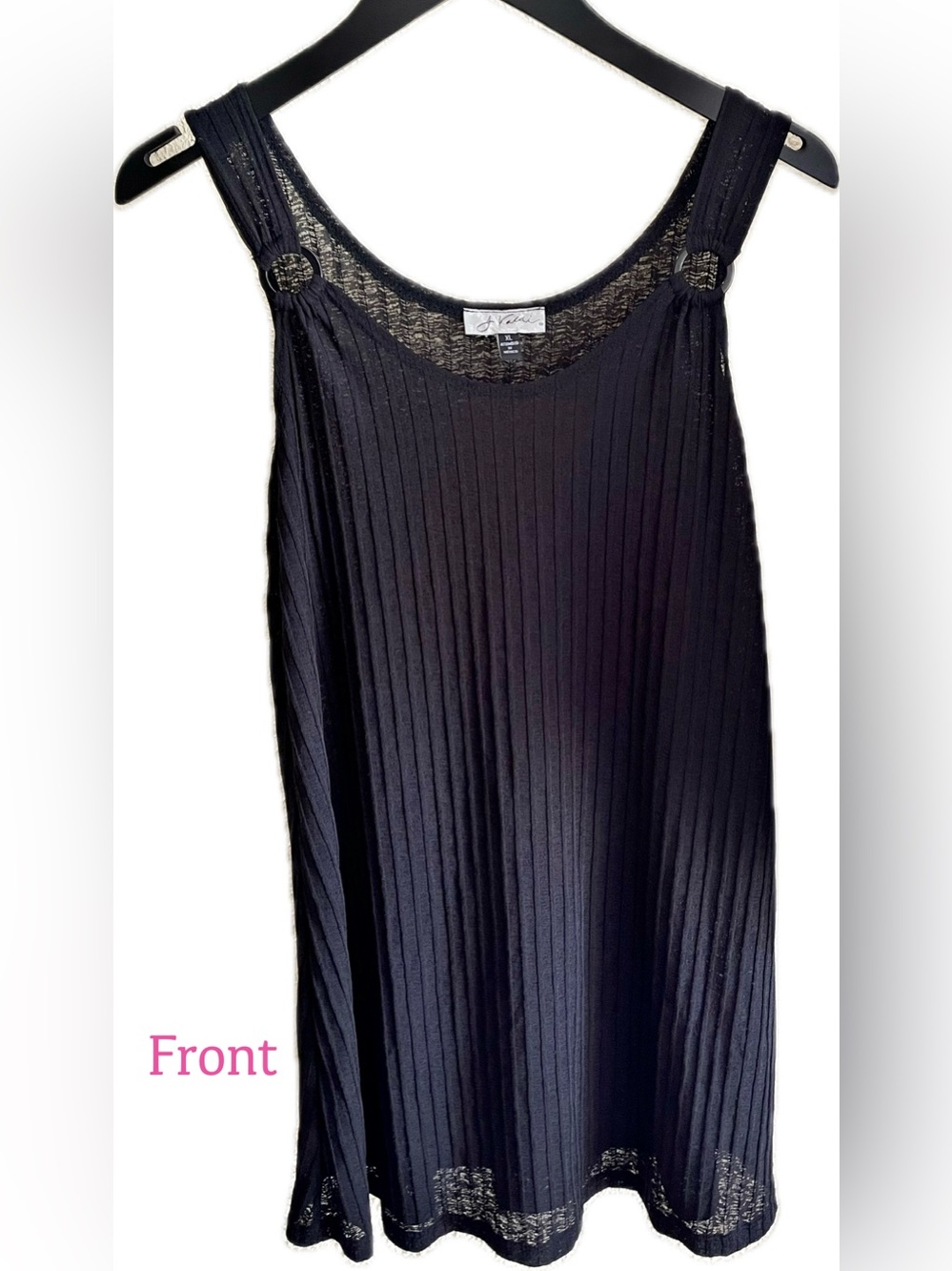 Black Pleated Swimsuit Cover Up Tunic XL
